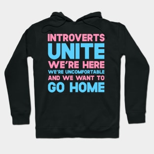 Introverts Unite We're Here We're Uncomfortable And We Want To Go Home Hoodie